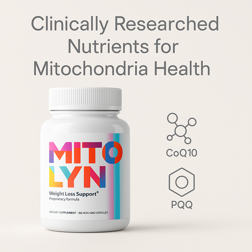 Product Image Of Mitolyn Supplyment Highlighting CoQ 10 And Pqq For Mitochondria Support.